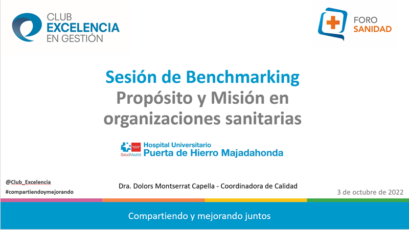 Sesión de Benchmarking: Propósito y Misión en organizaciones sanitarias