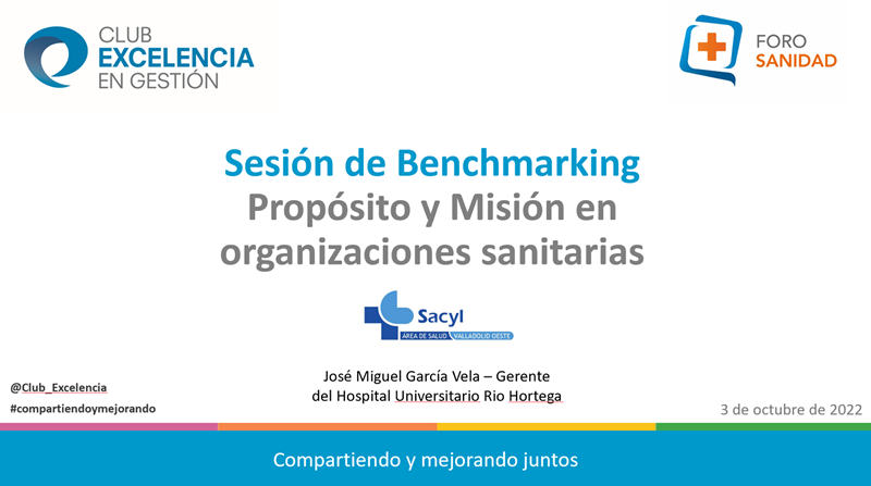 Sesión de Benchmarking: Propósito y Misión en organizaciones sanitarias