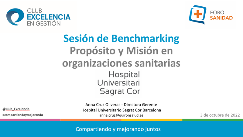 Sesión de Benchmarking: Propósito y Misión en organizaciones sanitarias