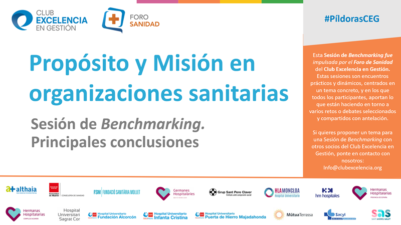 Sesión de Benchmarking: Propósito y Misión en organizaciones sanitarias