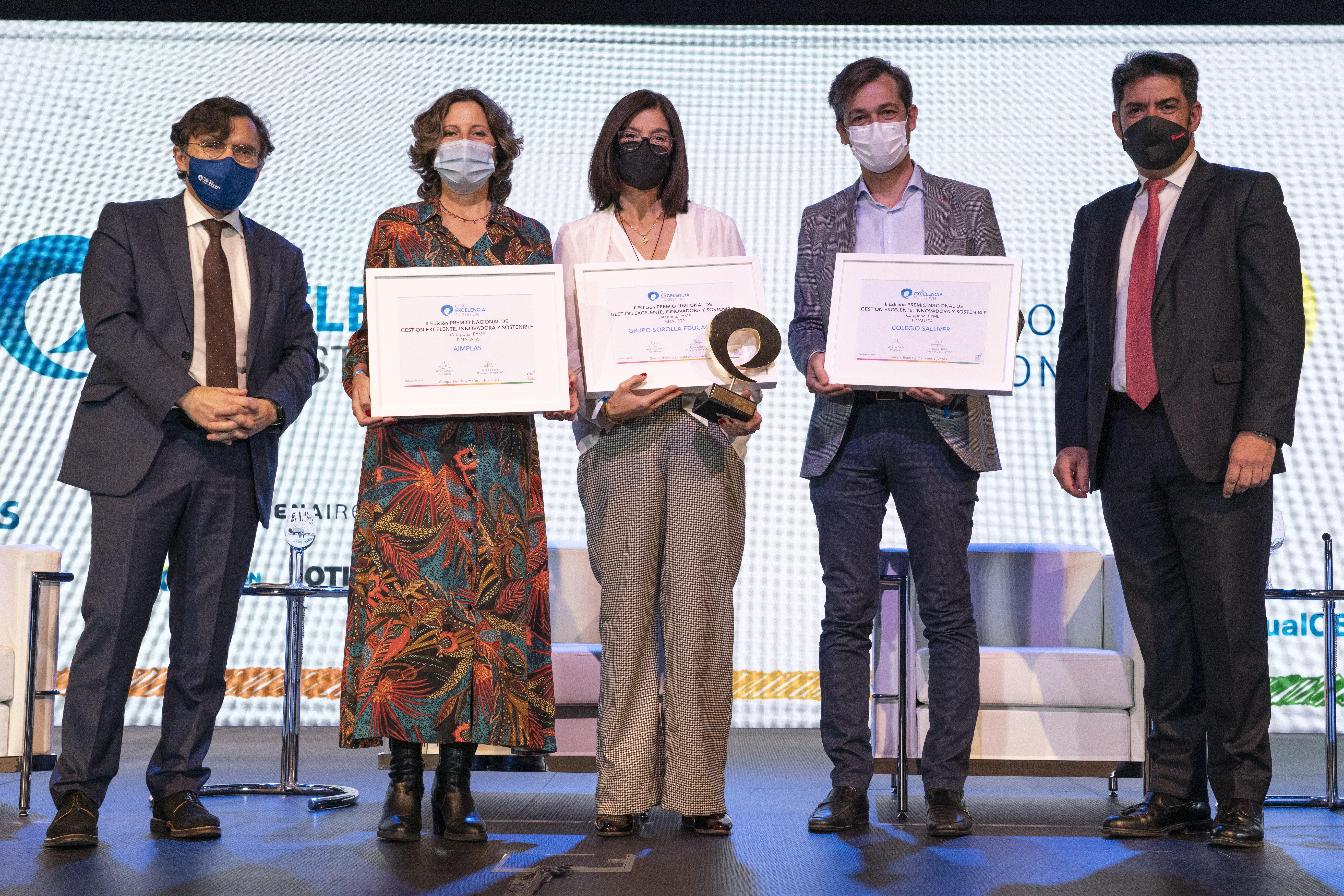 ganador y finalistas premio GEIS 2021 gran organización pyme