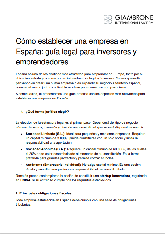 Establecer una empresa en España 25