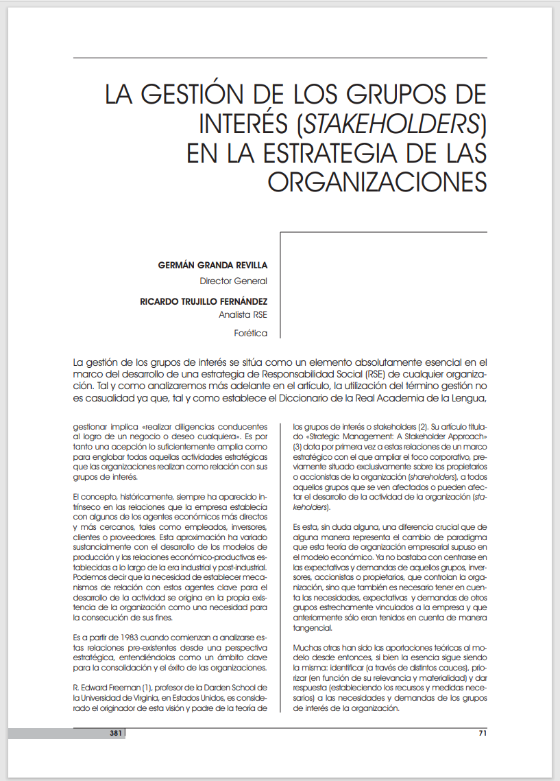 Gestión de los skateholders