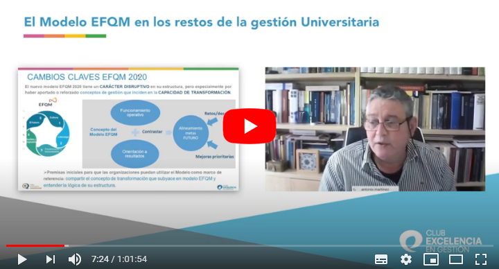 Webinar: El Modelo EFQM en los retos de la gestión universitaria