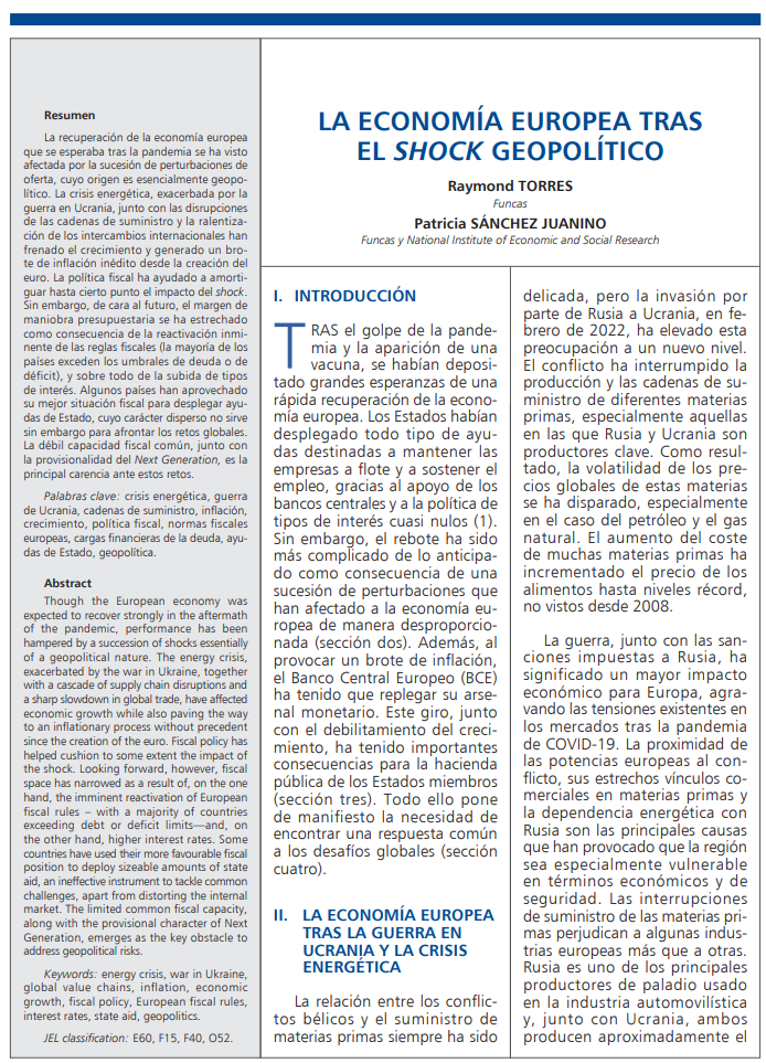 Imagen 1. Economía europea
