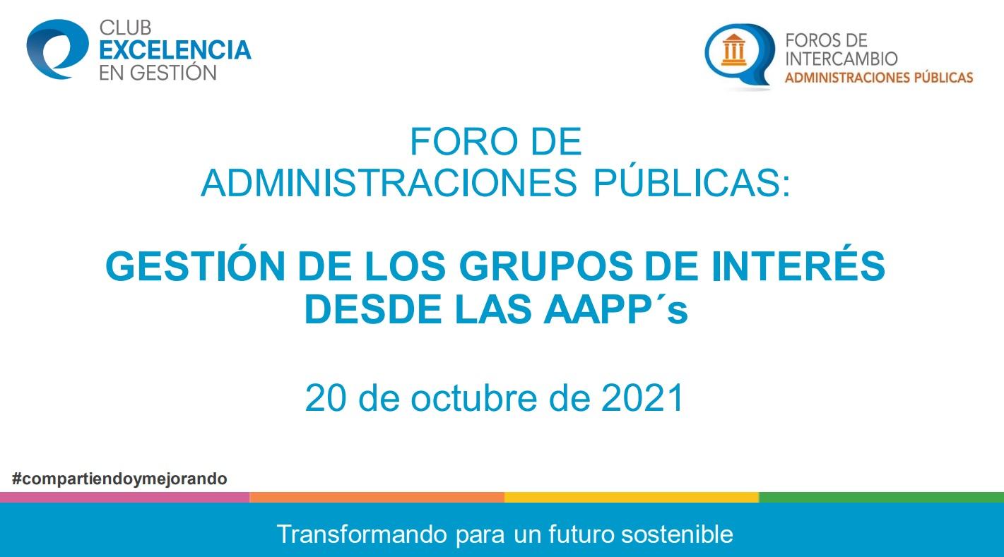 Portada - Presentación del Foro de AAPP´s