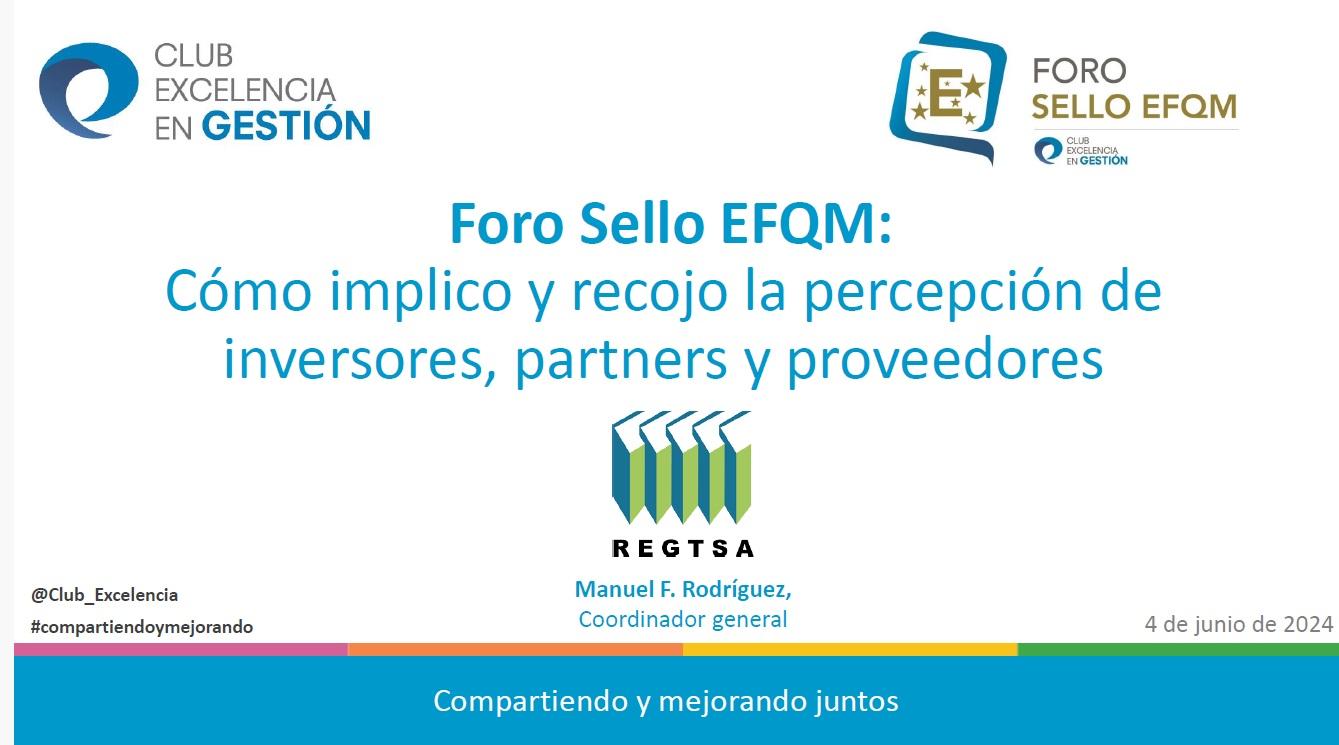 Foro Sello EFQM - AIMPLAS- PPT REGTSA