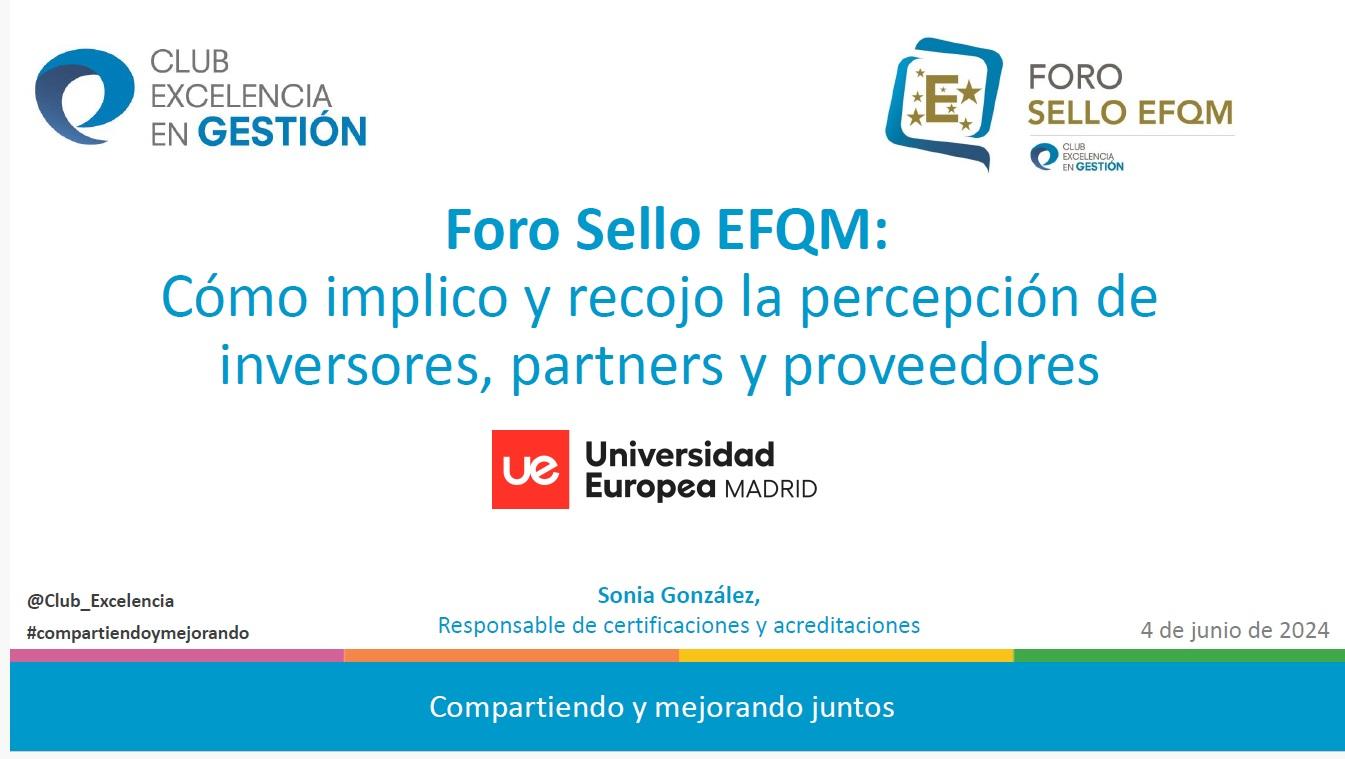 Foro Sello EFQM - AIMPLAS PPT UE