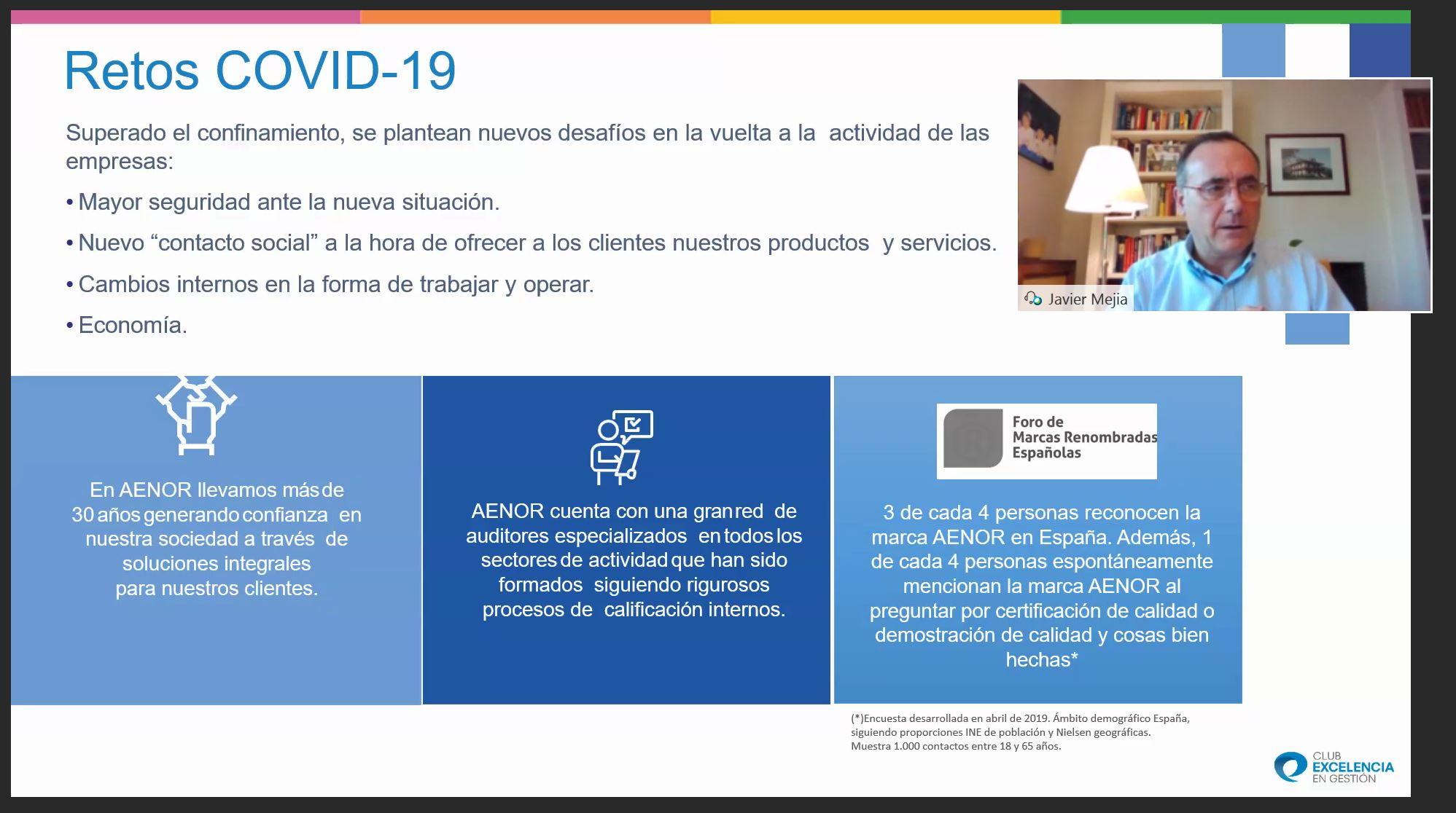 Javier Mejia - AENOR - retos COVID-19
