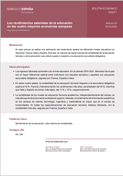 Los rendimientos salariales de la educación