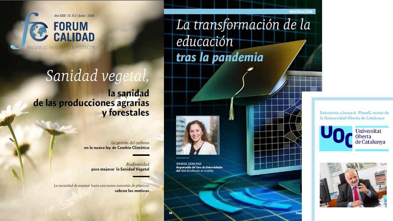 imagen artículo en Forum Calidad nº312: La transformación de la educación Calidad tras la pandemia