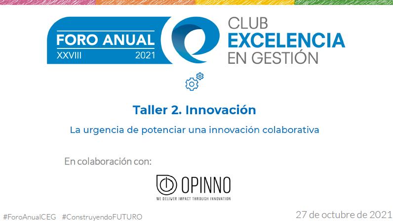 portada presentación Taller La urgencia de potenciar una innovación colaborativa