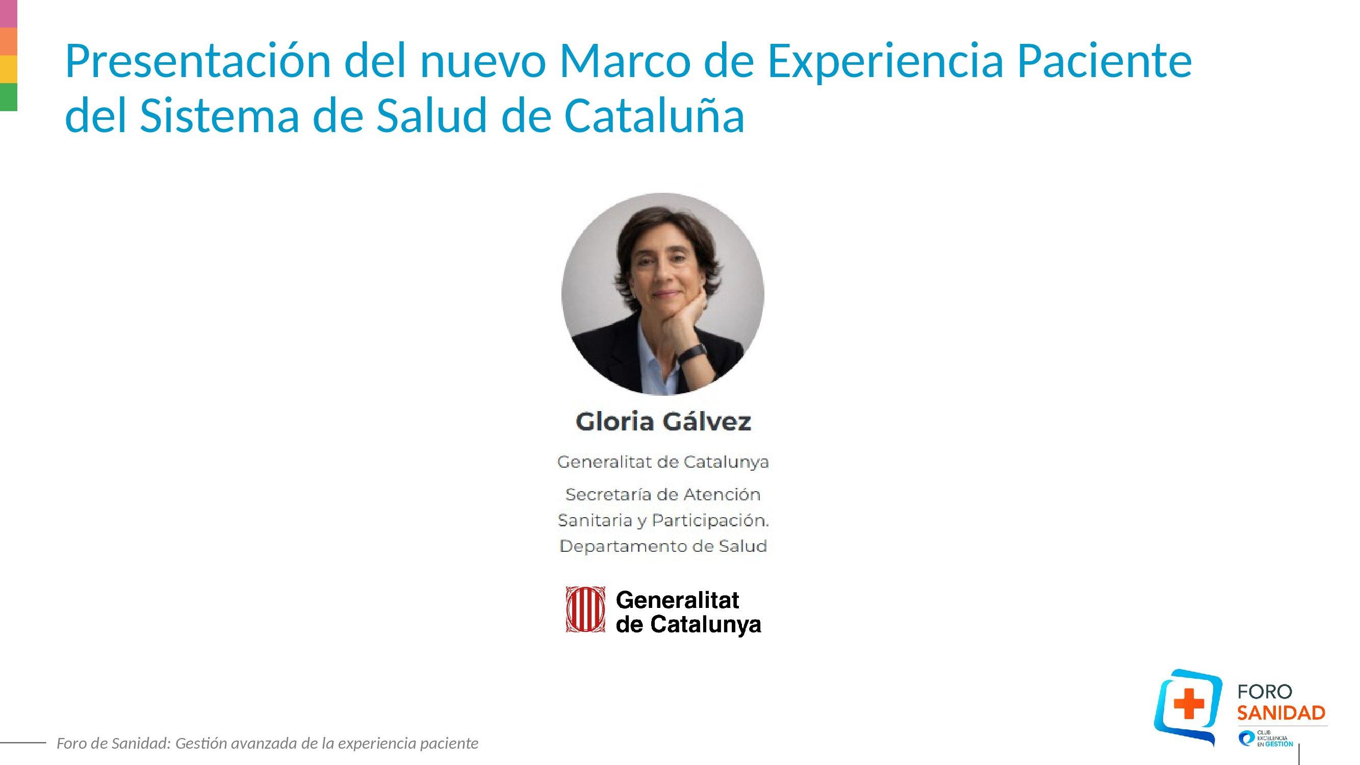 Presentación Generalitat de Catalunya -  Foro de Sanidad: Gestión avanzada de la experiencia paciente