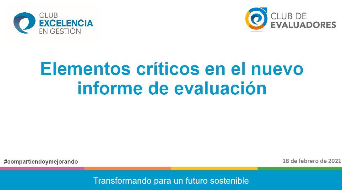 Webinar CEv: Elementos críticos en el nuevo Informe de Evaluación