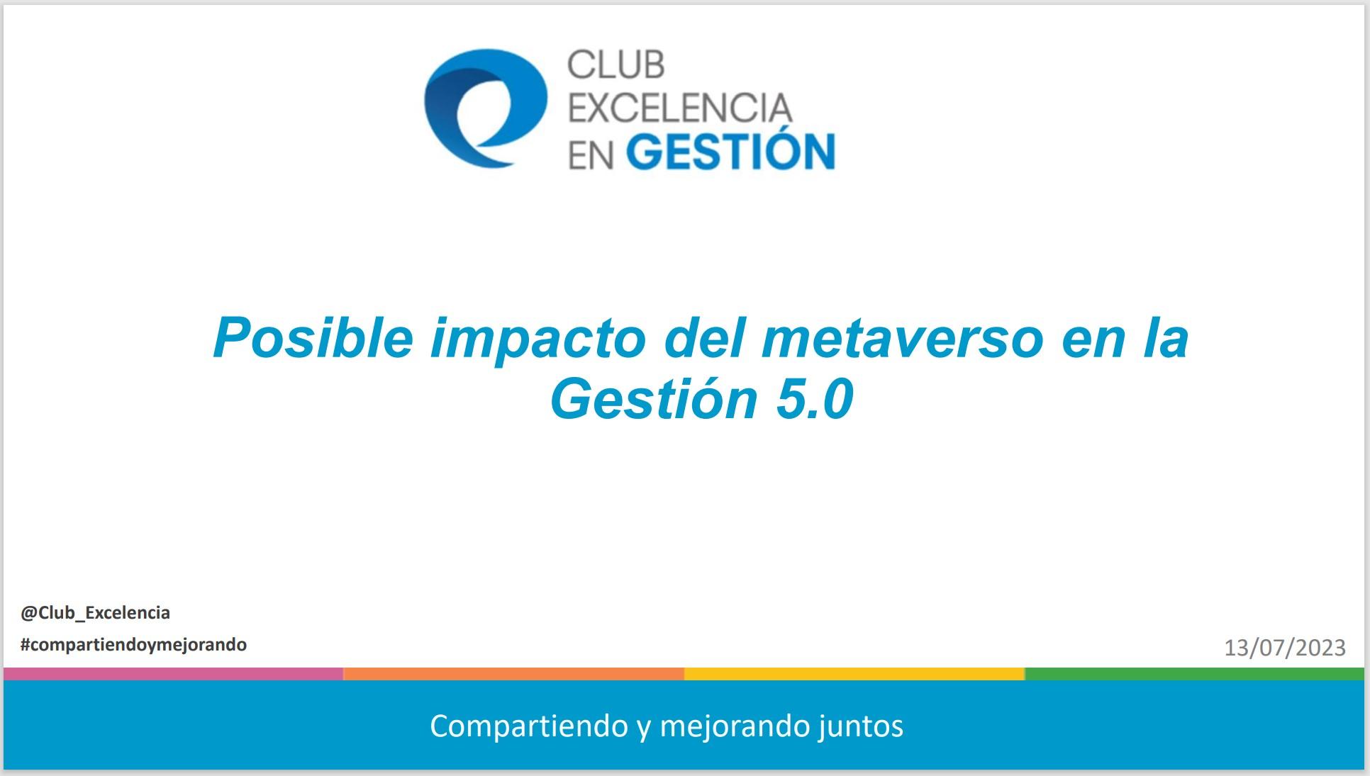 Resumen Visual Posible impacto del metaverso en la Gestión 5.0