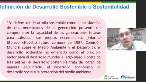 Fotos Webinar del Club de evaluadores Los Objetivos del Desarrollo Sostenible y el Modelo EFQM 2020