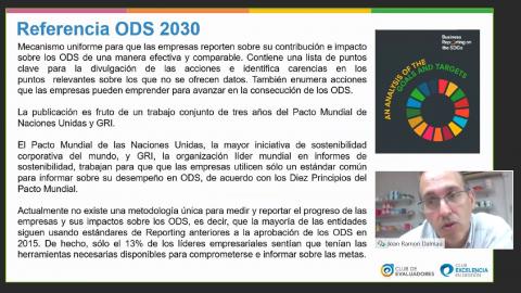 Fotos Webinar del Club de evaluadores “Los Objetivos del Desarrollo Sostenible y el Modelo EFQM 2020”	